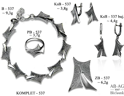 Numery komplet&oacute;w biżuterii - producent biżuterii srebrnej Ab-AG