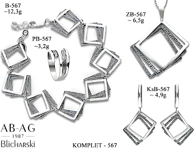 Numery komplet&oacute;w biżuterii - producent biżuterii srebrnej Ab-AG