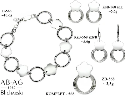 Numery komplet&oacute;w biżuterii - producent biżuterii srebrnej Ab-AG