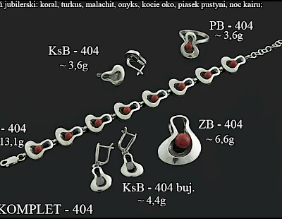 Numery komplet&oacute;w biżuterii 499-401 - producent biżuterii srebrnej Ab-AG