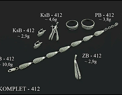 Numery komplet&oacute;w biżuterii 499-401 - producent biżuterii srebrnej Ab-AG
