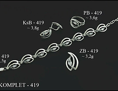 Numery komplet&oacute;w biżuterii 499-401 - producent biżuterii srebrnej Ab-AG