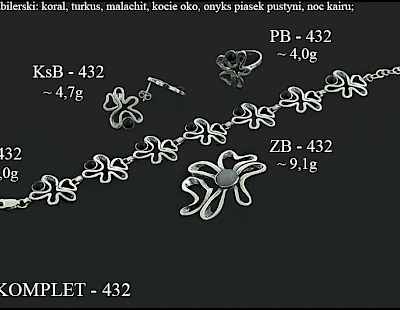 Numery komplet&oacute;w biżuterii 499-401 - producent biżuterii srebrnej Ab-AG