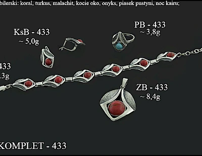 Numery komplet&oacute;w biżuterii 499-401 - producent biżuterii srebrnej Ab-AG