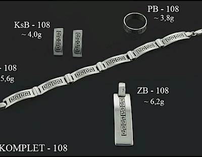 Numery komplet&oacute;w biżuterii 200-001 - producent biżuterii srebrnej Ab-AG