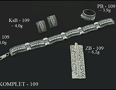 Numery komplet&oacute;w biżuterii 200-001 - producent biżuterii srebrnej Ab-AG