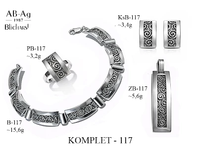 Numery komplet&oacute;w biżuterii 200-001 - producent biżuterii srebrnej Ab-AG