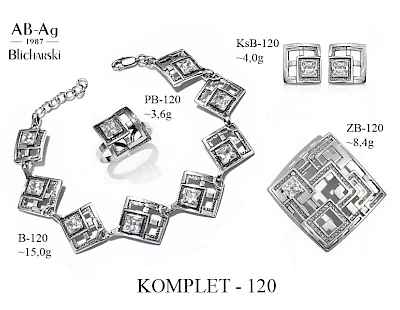 Numery komplet&oacute;w biżuterii 200-001 - producent biżuterii srebrnej Ab-AG