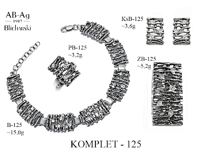 Numery komplet&oacute;w biżuterii 200-001 - producent biżuterii srebrnej Ab-AG