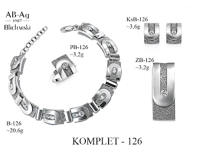 Numery komplet&oacute;w biżuterii 200-001 - producent biżuterii srebrnej Ab-AG
