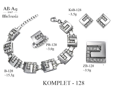 Numery komplet&oacute;w biżuterii 200-001 - producent biżuterii srebrnej Ab-AG