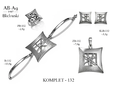 Numery komplet&oacute;w biżuterii 200-001 - producent biżuterii srebrnej Ab-AG