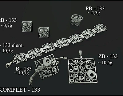Numery komplet&oacute;w biżuterii 200-001 - producent biżuterii srebrnej Ab-AG