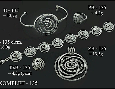 Numery komplet&oacute;w biżuterii 200-001 - producent biżuterii srebrnej Ab-AG
