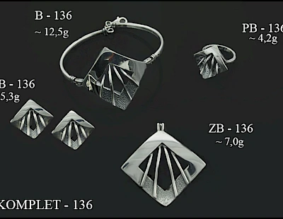 Numery komplet&oacute;w biżuterii 200-001 - producent biżuterii srebrnej Ab-AG