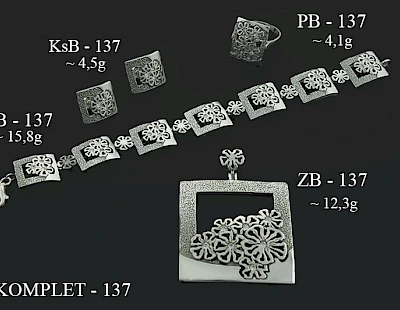 Numery komplet&oacute;w biżuterii 200-001 - producent biżuterii srebrnej Ab-AG