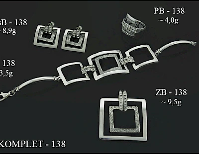 Numery komplet&oacute;w biżuterii 200-001 - producent biżuterii srebrnej Ab-AG
