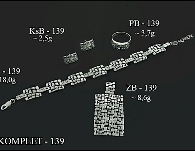 Numery komplet&oacute;w biżuterii 200-001 - producent biżuterii srebrnej Ab-AG