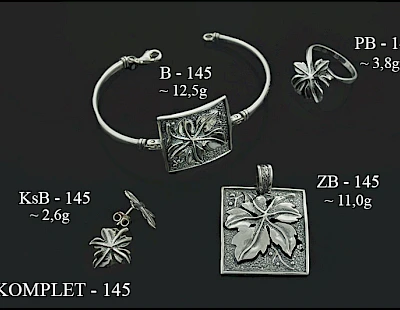 Numery komplet&oacute;w biżuterii 200-001 - producent biżuterii srebrnej Ab-AG