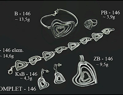 Numery komplet&oacute;w biżuterii 200-001 - producent biżuterii srebrnej Ab-AG