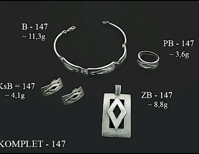 Numery komplet&oacute;w biżuterii 200-001 - producent biżuterii srebrnej Ab-AG