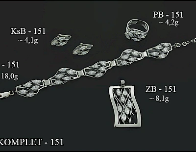 Numery komplet&oacute;w biżuterii 200-001 - producent biżuterii srebrnej Ab-AG
