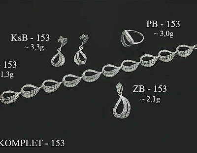 Numery komplet&oacute;w biżuterii 200-001 - producent biżuterii srebrnej Ab-AG