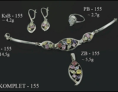 Numery komplet&oacute;w biżuterii 200-001 - producent biżuterii srebrnej Ab-AG