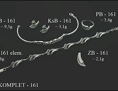 Numery komplet&oacute;w biżuterii 200-001 - producent biżuterii srebrnej Ab-AG