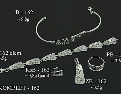 Numery komplet&oacute;w biżuterii 200-001 - producent biżuterii srebrnej Ab-AG