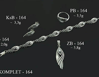 Numery komplet&oacute;w biżuterii 200-001 - producent biżuterii srebrnej Ab-AG