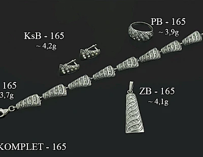 Numery komplet&oacute;w biżuterii 200-001 - producent biżuterii srebrnej Ab-AG