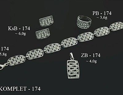 Numery komplet&oacute;w biżuterii 200-001 - producent biżuterii srebrnej Ab-AG