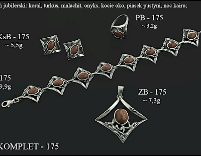 Numery komplet&oacute;w biżuterii 200-001 - producent biżuterii srebrnej Ab-AG