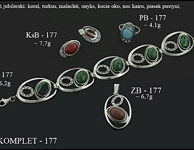 Numery komplet&oacute;w biżuterii 200-001 - producent biżuterii srebrnej Ab-AG