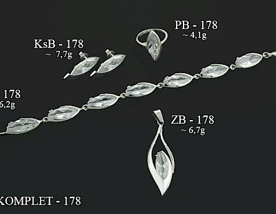 Numery komplet&oacute;w biżuterii 200-001 - producent biżuterii srebrnej Ab-AG