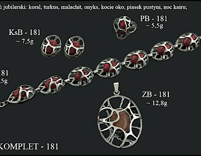 Numery komplet&oacute;w biżuterii 200-001 - producent biżuterii srebrnej Ab-AG