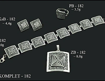 Numery komplet&oacute;w biżuterii 200-001 - producent biżuterii srebrnej Ab-AG