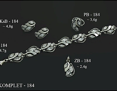 Numery komplet&oacute;w biżuterii 200-001 - producent biżuterii srebrnej Ab-AG