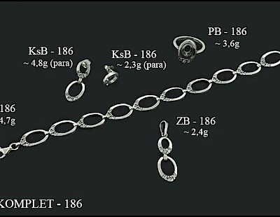 Numery komplet&oacute;w biżuterii 200-001 - producent biżuterii srebrnej Ab-AG