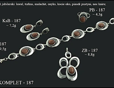 Numery komplet&oacute;w biżuterii 200-001 - producent biżuterii srebrnej Ab-AG