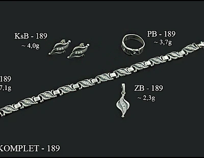 Numery komplet&oacute;w biżuterii 200-001 - producent biżuterii srebrnej Ab-AG