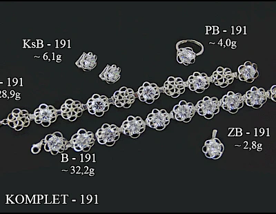 Numery komplet&oacute;w biżuterii 200-001 - producent biżuterii srebrnej Ab-AG