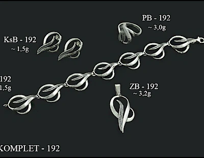 Numery komplet&oacute;w biżuterii 200-001 - producent biżuterii srebrnej Ab-AG