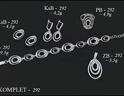Numery komplet&oacute;w biżuterii 200-001 - producent biżuterii srebrnej Ab-AG