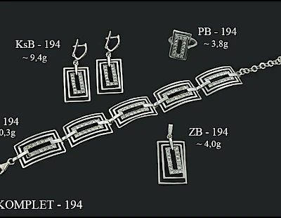 Numery komplet&oacute;w biżuterii 200-001 - producent biżuterii srebrnej Ab-AG