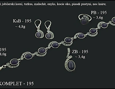 Numery komplet&oacute;w biżuterii 200-001 - producent biżuterii srebrnej Ab-AG