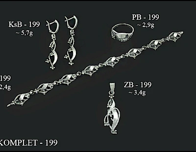 Numery komplet&oacute;w biżuterii 200-001 - producent biżuterii srebrnej Ab-AG