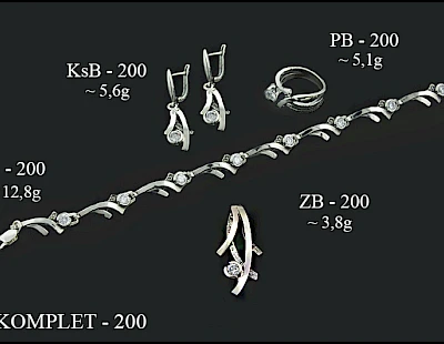 Numery komplet&oacute;w biżuterii 200-001 - producent biżuterii srebrnej Ab-AG