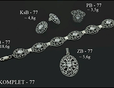 Numery komplet&oacute;w biżuterii 200-001 - producent biżuterii srebrnej Ab-AG